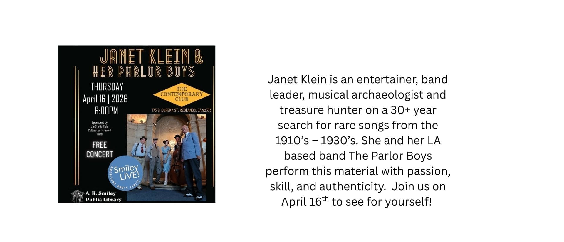 Janet Klein and her Parlor Boys